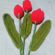 Crochet Long Stemmed Tulip Rose