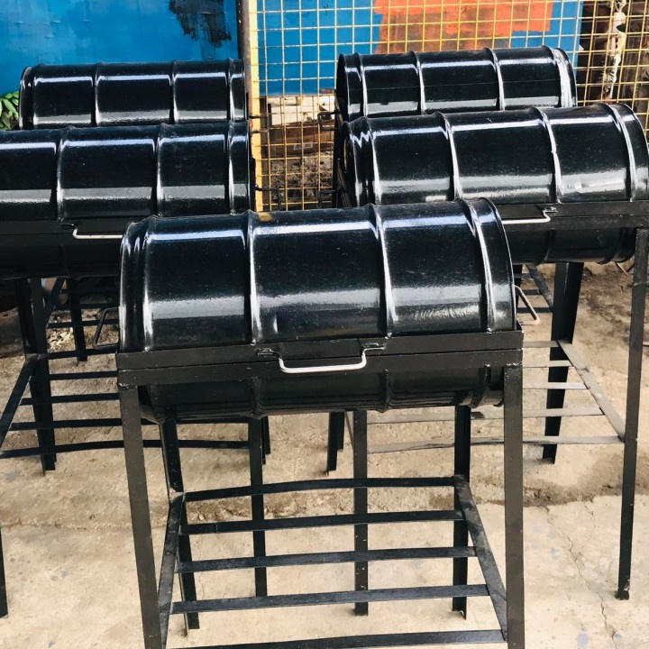 Metal Drum Made Charcoal Stainless Griller with Stand & Cover (Barbecue Grill, Ihawan) at 2999.