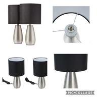 Touch Lamp Set of 2 Stainless Steel Base AU