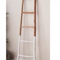 Functional Decorative Piece Solid Natural Wood Black Dipped Branch Ladder US