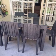 Rattan Dining Set, table, chairs