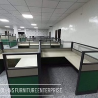 L shape office partition cubicle fabric panel with glass customize