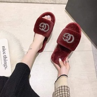 Gucci Fur Slippers .