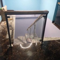 Stainless Steel Railings with Tempered Glass and Wooden Toprail