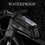Bicycle Waterproof Double zipper front frame tube mounting storage organizer holder bag
