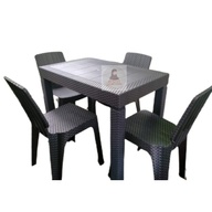 NEW 2 seater 4 seater 6 seater Plastic Rattan Table & Chairs Dining Outdoor Set