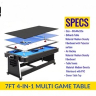 7ft. 4in1 Billiard Table Multi Table Game Room