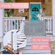 Retractable Baby Pet Safety Gate Door Extra Wide stairs  hallway Banister Indoor Outdoor Mesh US
