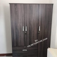 3 Door Wardrobe Cabinet with hanger Rod and Drawer