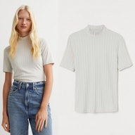 H&M Ribbed Shirt in Bone