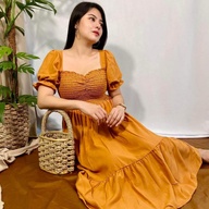 Princess Midi Dress (Mustard Color)