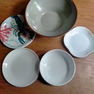 Big bowl and asstd mini plates and bowls
