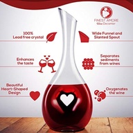Finest Amore Wine Decanter Heart Shaped 1200ml US