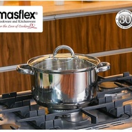 24 CM STAINLESS STEEL INDUCTION CASSEROLE WITH GLASS LID