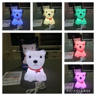 Silicon Squeezy Dog Night Light Rechargeable USB charging changing colours AUS