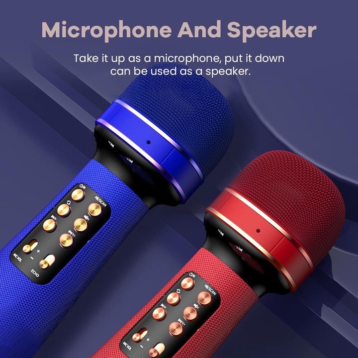 Original Bluetooth Handheld Microphone Karaoke High Quality Speaker Mic