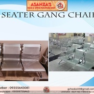 3-Seater Gang Chair Chrome Plated Finish Top Quality Steel, Powder Coated Perforated Seat and Back