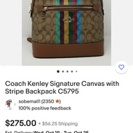 Coach Kenley Signature Bag with Stripe