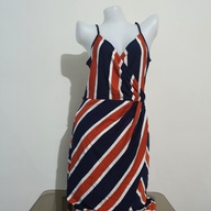 Overlap Stripe Midi Dress