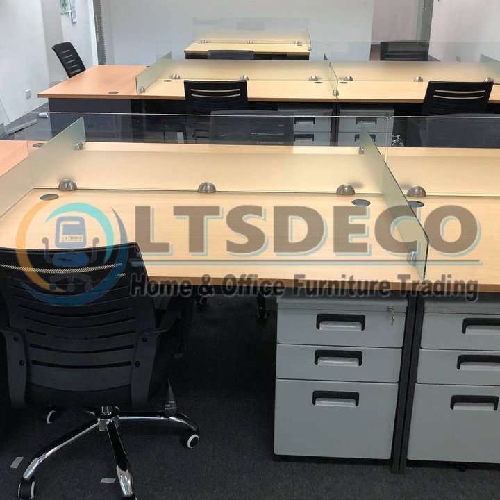 Free Standing Table with Glass Barrier Office Partition at 8000.00 from