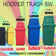 Hooded trash bin