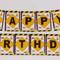 Construction Theme Happy Birthday Banner