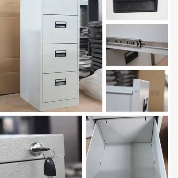 Steel Vertical Filing 4 Drawers with flush handle Furniture at