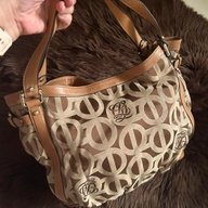 Louise Quatorze Brown Jacquard Tote Bag Shoulder bag