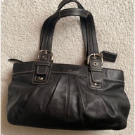 Coach F13732 Black Hampton Pleated Satchel Shoulder bag hand bag