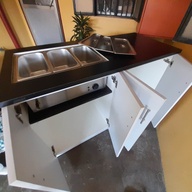 food counter cabinet with food warmer