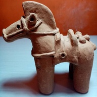 Old Haniwa Horse Statuette with Markings