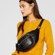 Stradivarius belt bag with zips in black