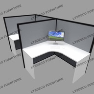 L shape office cubicle partition