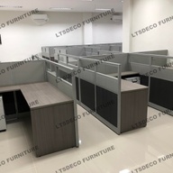 CUBICLES W/ GLASS OFFICE PARTITION FURNITURE