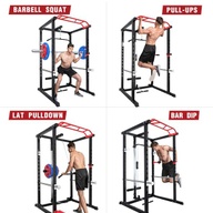 Black Power Cage Squat Rack w/ Landmine