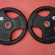 25kg Olympic Black Trigrip Plates - 3,999 (with Dent and Scratches ) Pair Display Unit (Never used)
