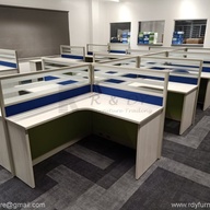 Modular Office Partition and Table- with frosted glass