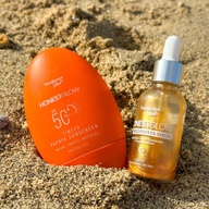 Honest Glow Tinted Papaya Sunscreen 50mL and 24K Gold Serum 30g