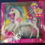 Barbie Dreamtopia Brush 'n Sparkle Unicorn with Lights and Sounds, White with Pink Mane and Tail