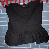 Black Peplum Hem Tube Top