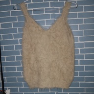 Beige Fuzzy Tank Top