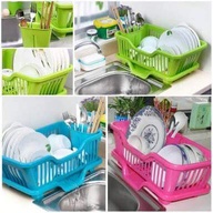 TONG'S Dish Drainer with Drip Tray for Kitchen Sink Rack
