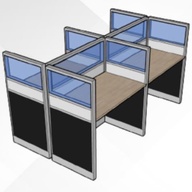 Work-station/Partition (4 Tables)