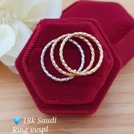 Tricolor 18k saudi gold ring