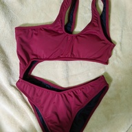 SEWLOCAL CUTOUT MAROON SWIMSUIT