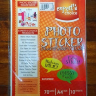 EXPERT'S CHOICE Photo Sticker Paper Transparent A4