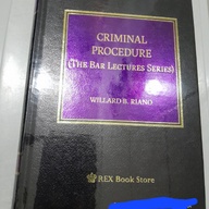 Criminal Procedure (The Bar Lecture Series) by Willard Riano, 2016 Edition