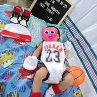 Jordan onesie with bonnet and socks (shoe not included)