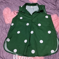 Green Polka Dot Blouse