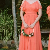 Coral Tulle Bridesmaid Gown/Dress